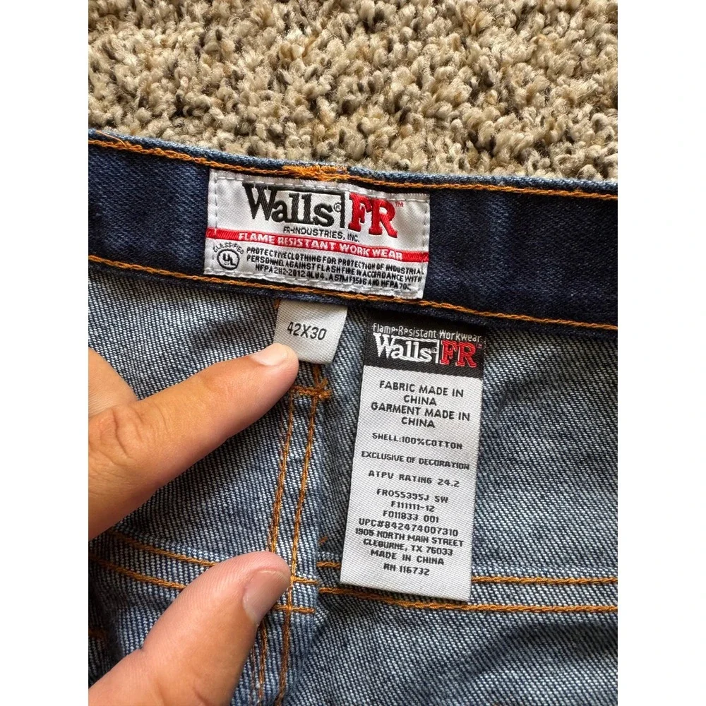 Walls FR Flame Resistant Workwear Jeans 42x30 Blue Denim HRC 2 ATPV 24.2